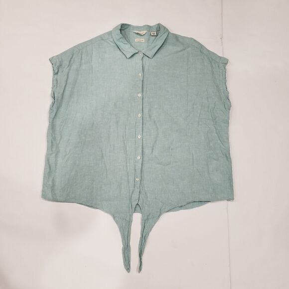 Weatherproof Vintage Washable Linen Button Top - Picture 2 of 12